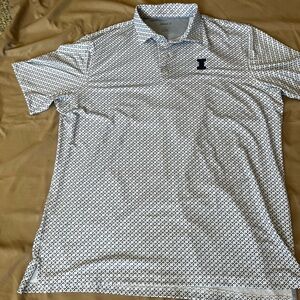 johnnie-O White and Blue/gray Patterned U of I Polo/Golf Shirt. NWOT